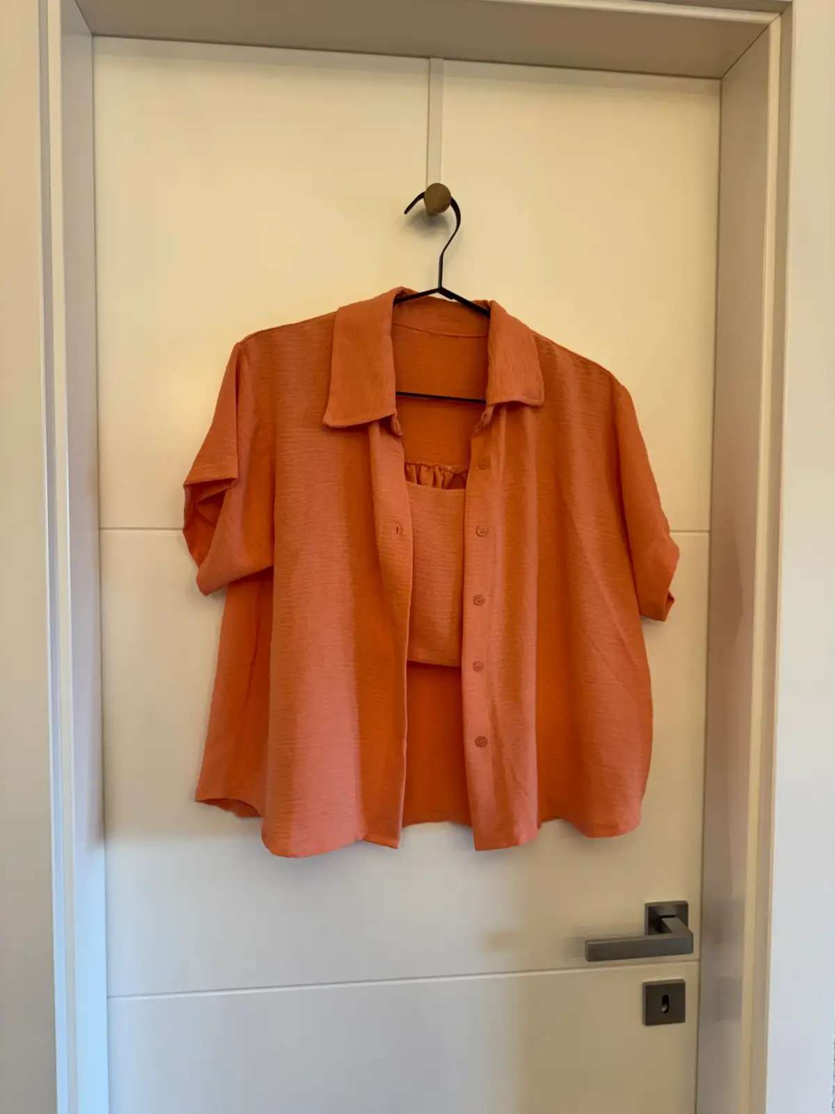 Zara narandžasti komplet košulja + top – XS