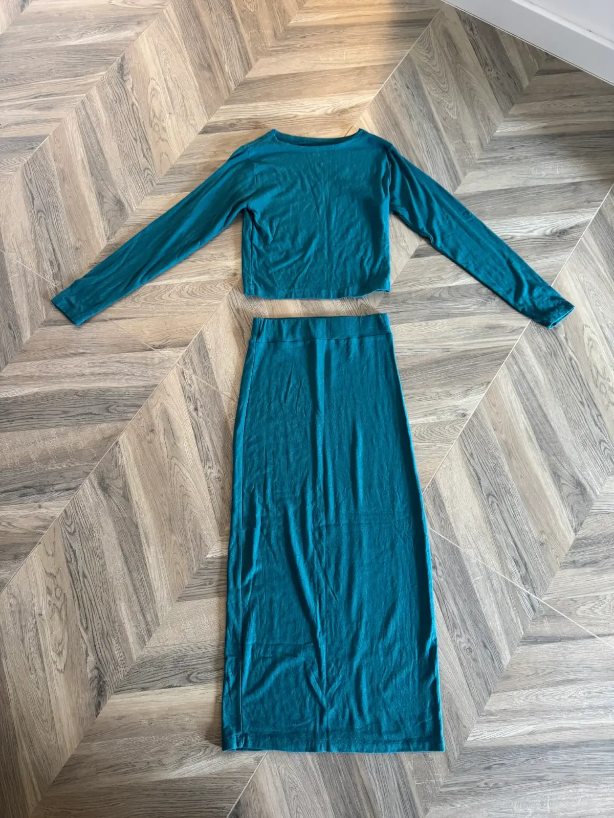 Tirkizna haljina set suknja majica– S/M