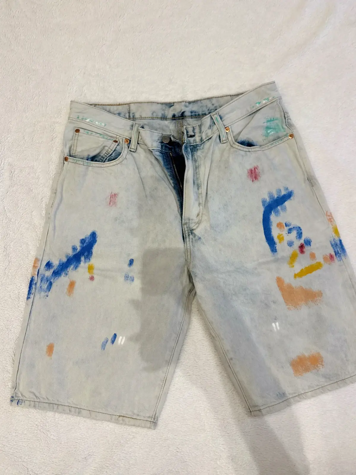Levi’s custom bermude – paint effect